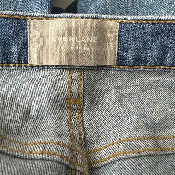 Everlane The Cheeky Classic Blue Raw Hem High Rise Cotton Jeans Size 26 - Picture 7 of 11
